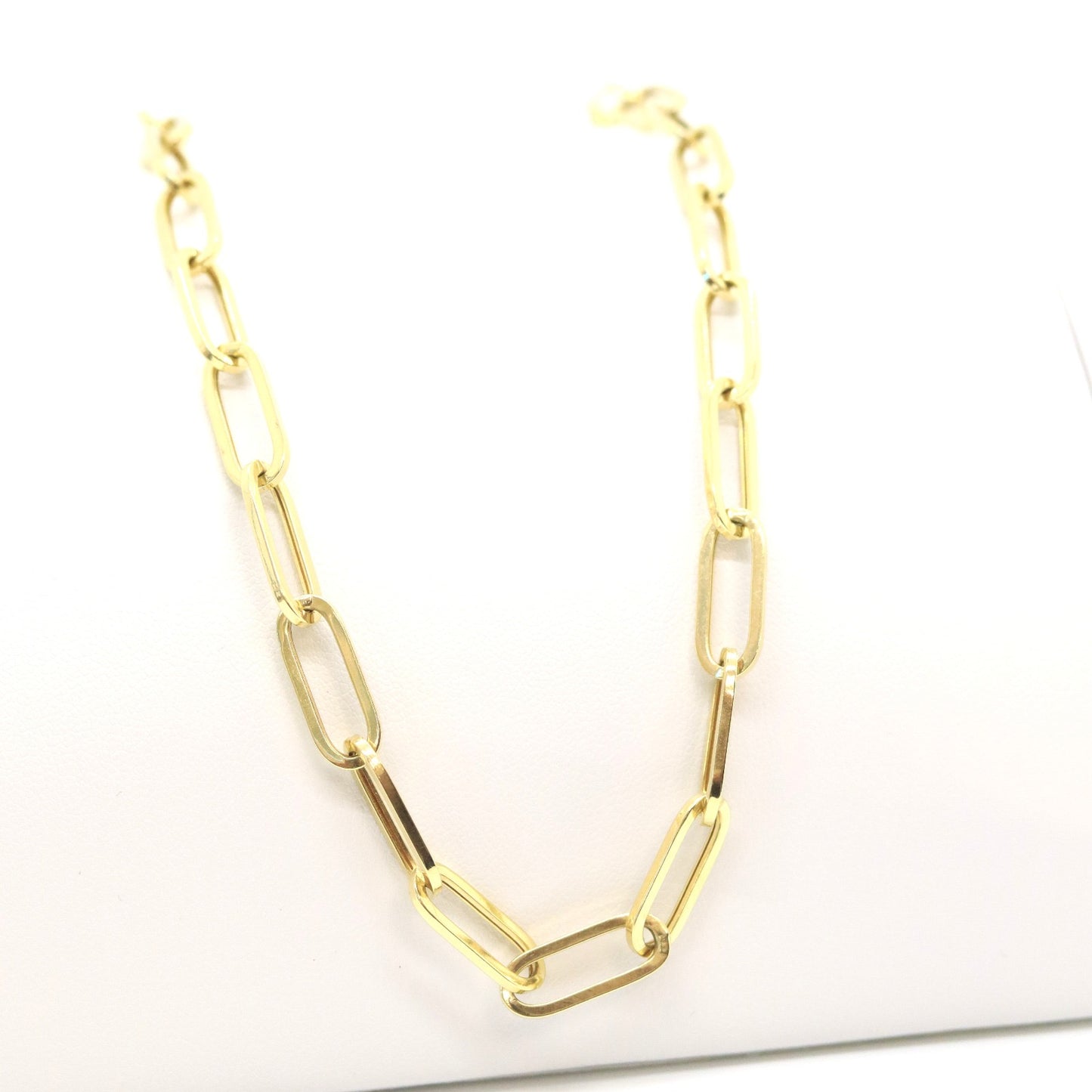 14k paperclip chain 6.5mm - Size 16