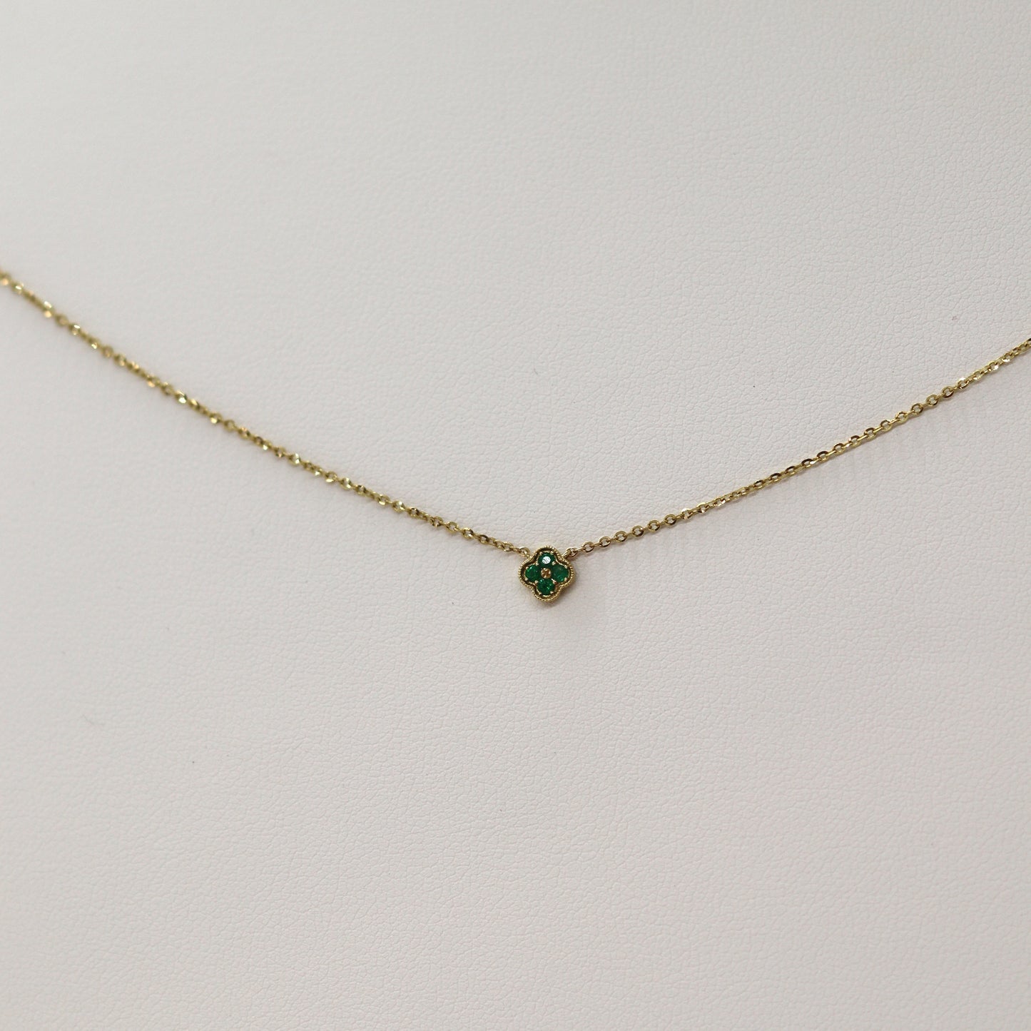 14k Emerald Flower chain