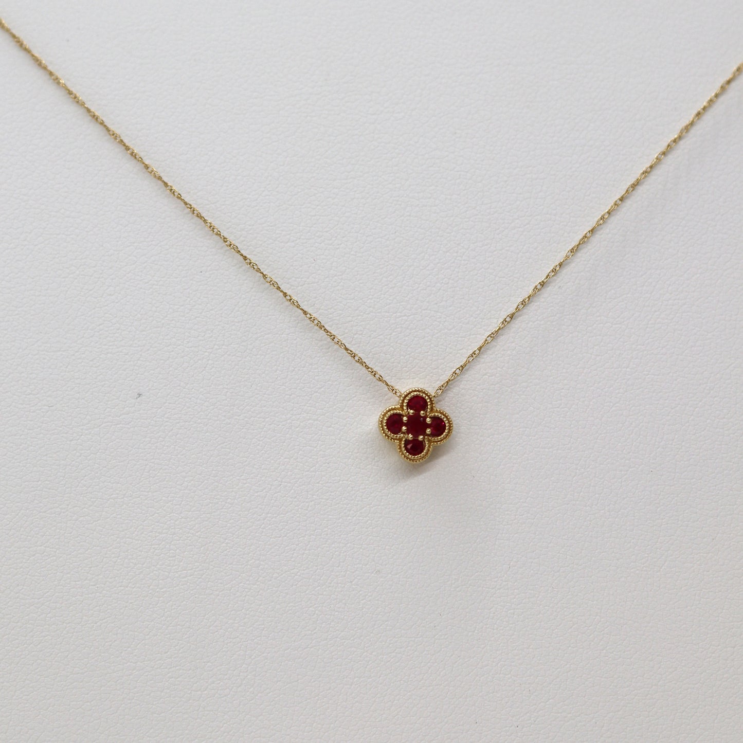 14k Ruby Flower Chain