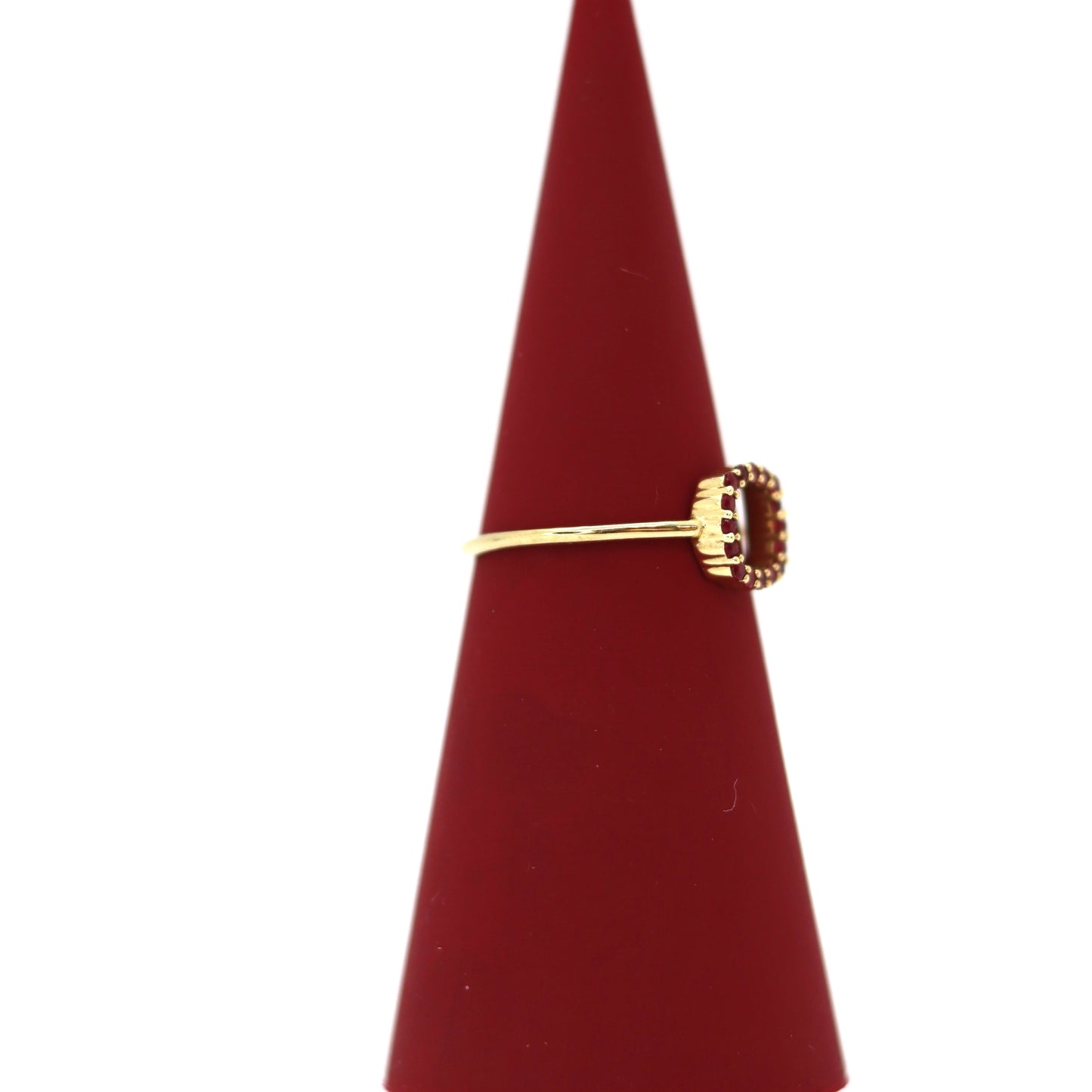 10k Rubbies Square Ring