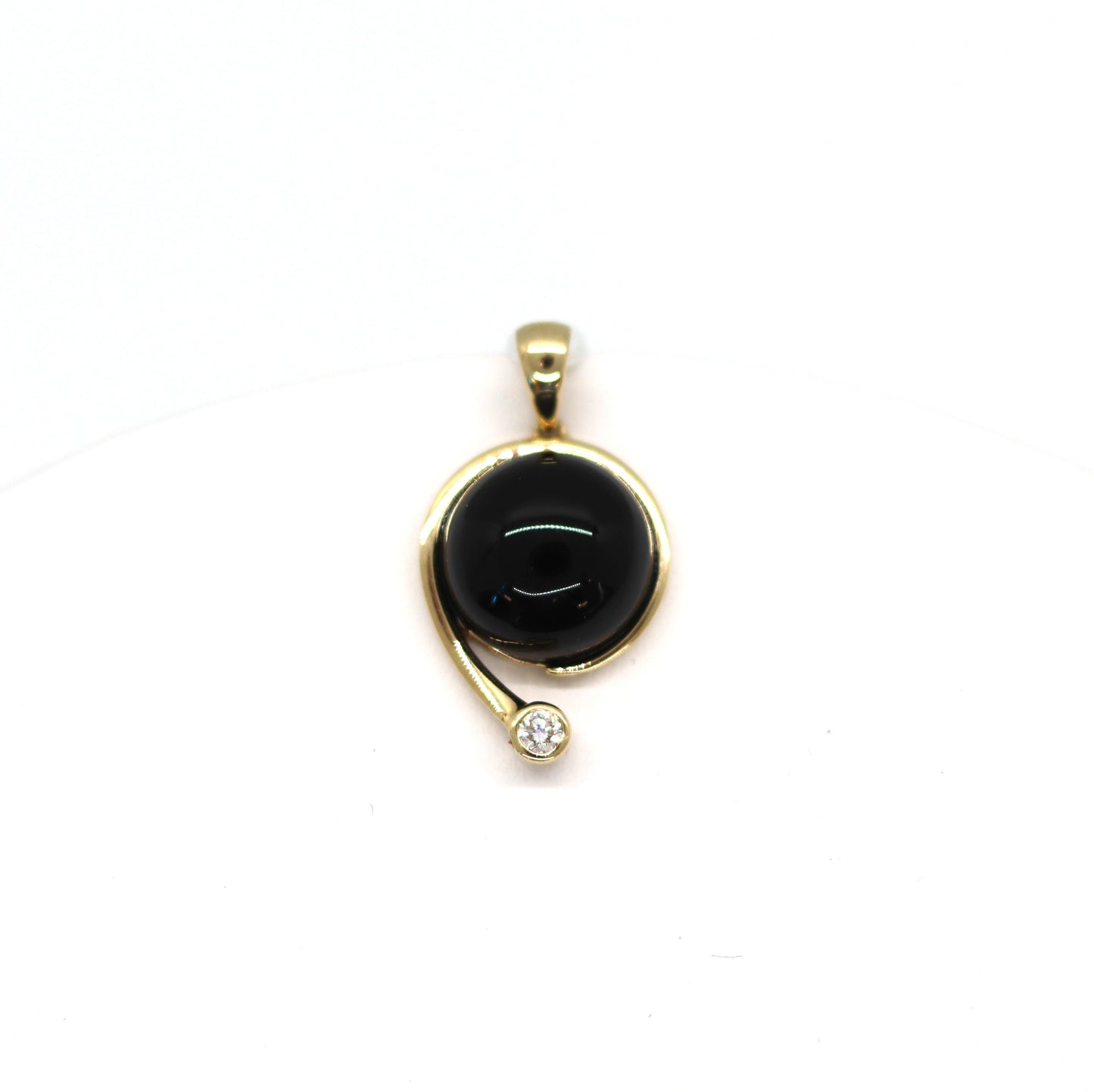 14k Onyx and Diamond Pendant