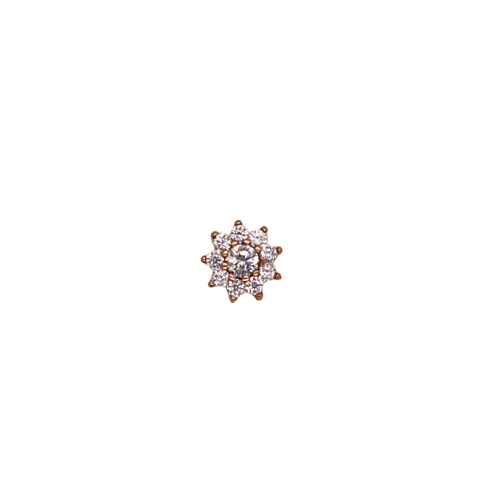 14k Round CZ Piercing