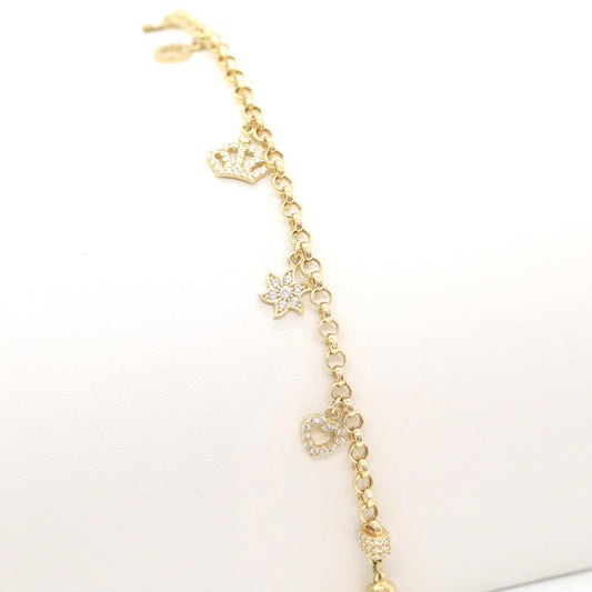 14k Danglin bracelet 3.6mm - Size 7