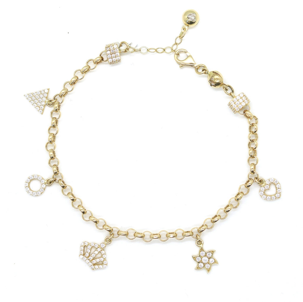 14k Danglin bracelet 3.6mm - Size 7