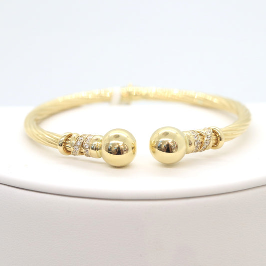 14k Ball Bangle