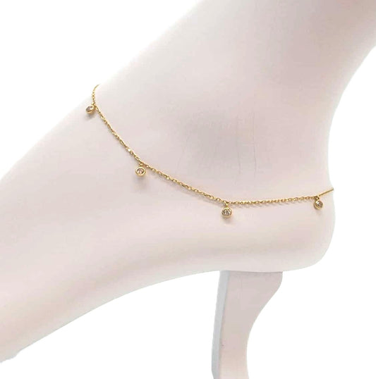 14K Dangling Anklet