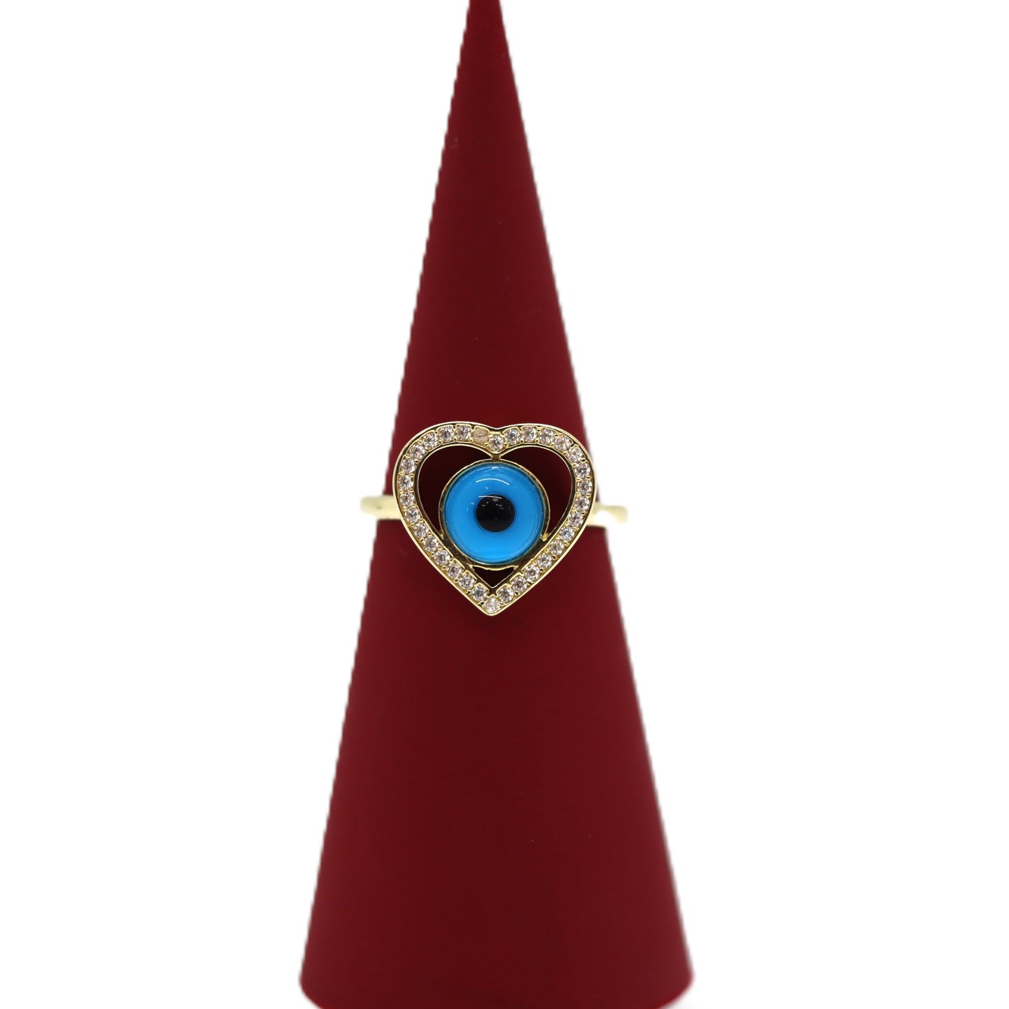 14k Eye with heart ring