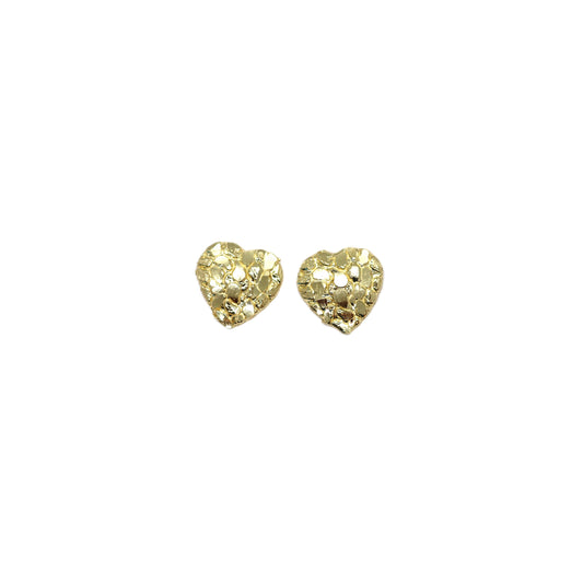 10k Nugget Heart Earring