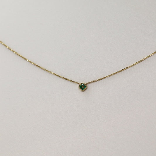 14k Emerald Flower chain