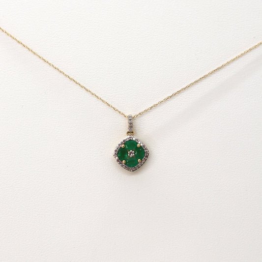 10k Emerald flower chain
