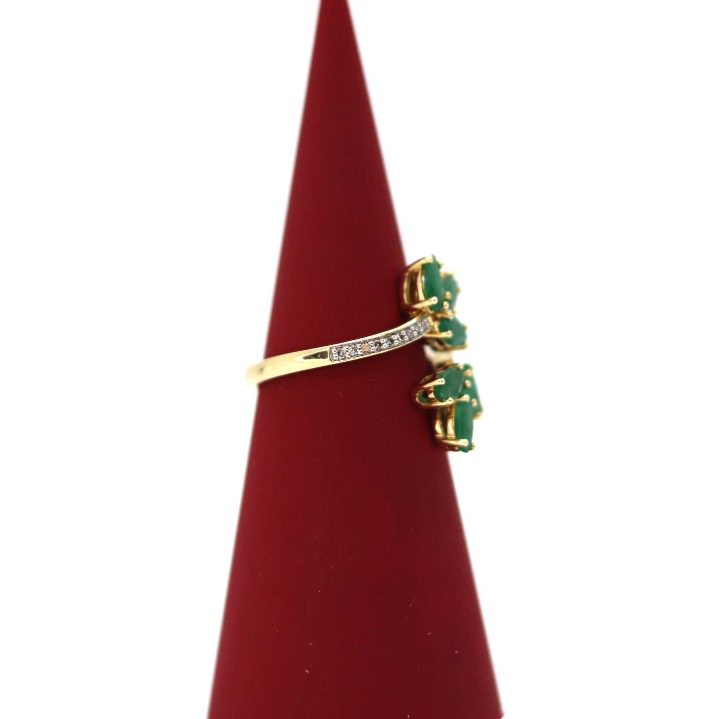 10k Leaves Emerald Ring