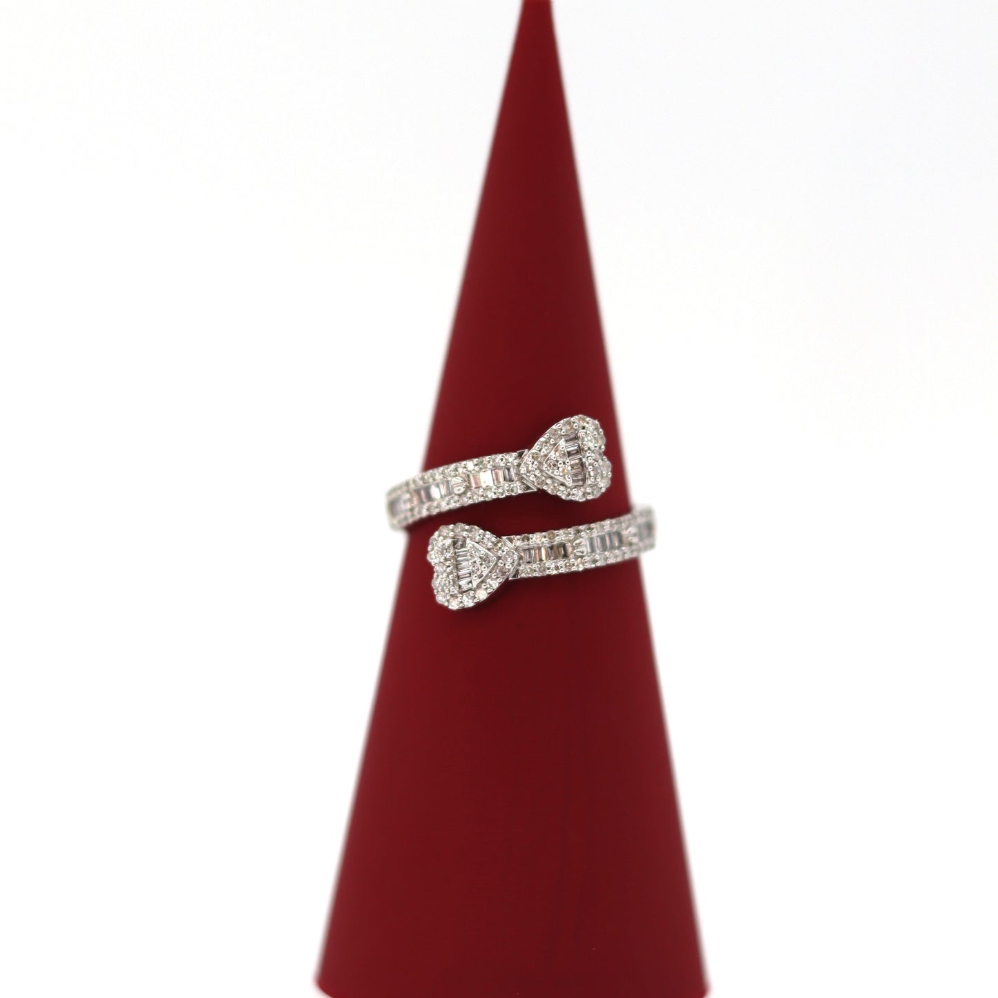 10k Two Hearts Ring
