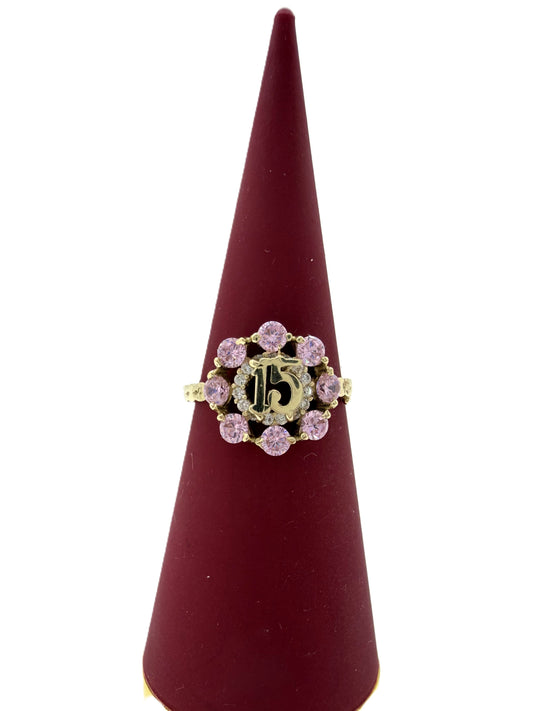 10k Pink 15 Ring