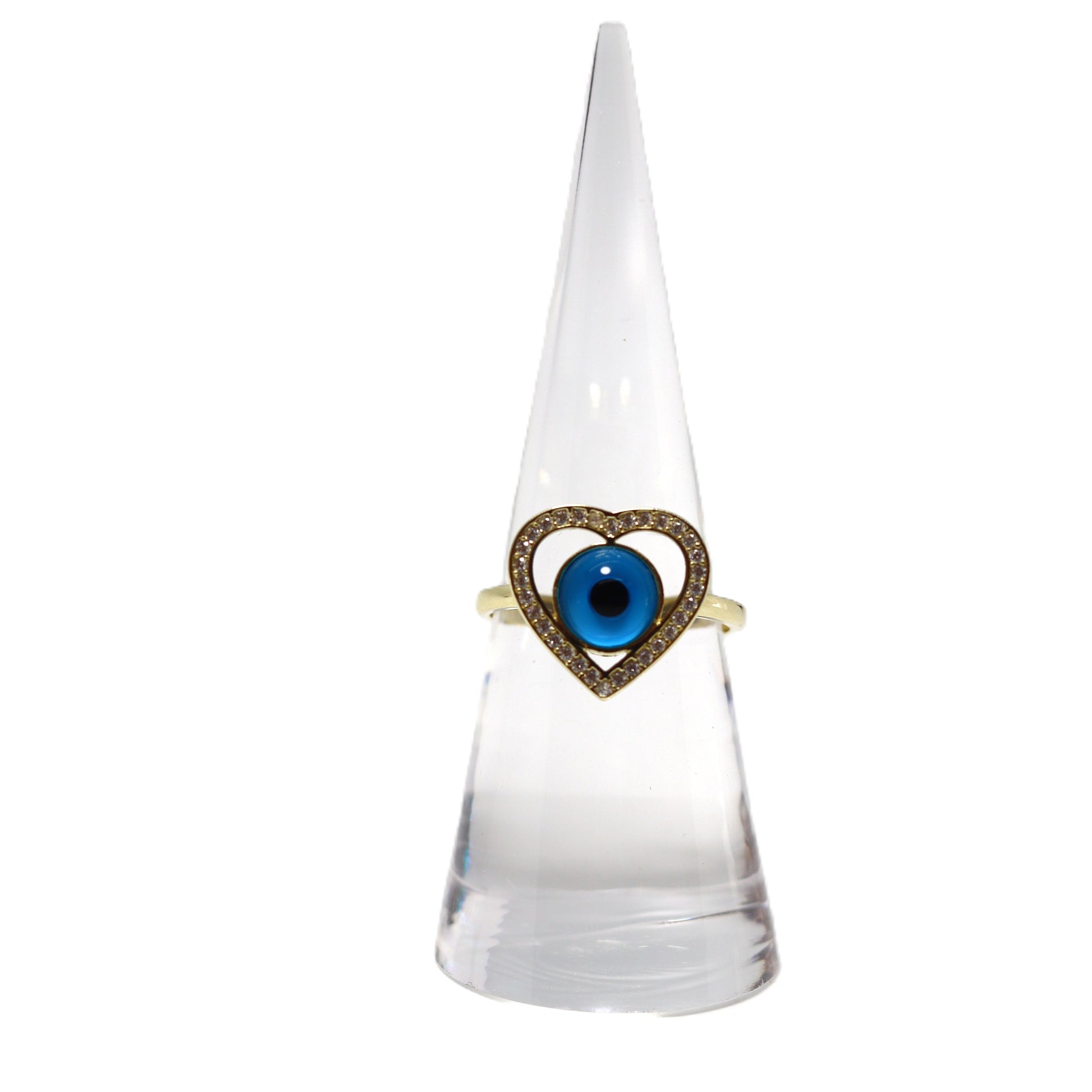 14k Eye with heart ring
