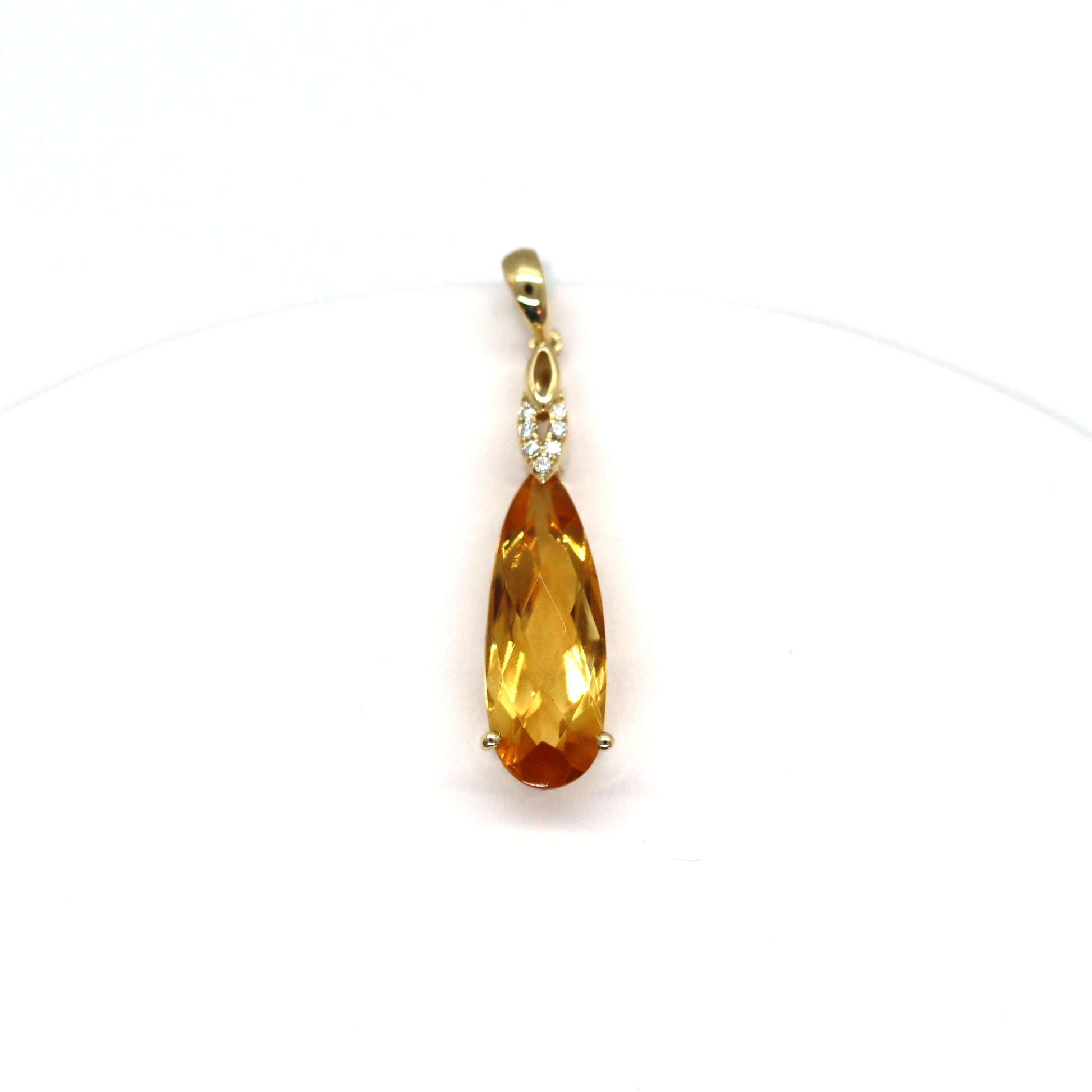 14k Citrine and Diamonds Pendant