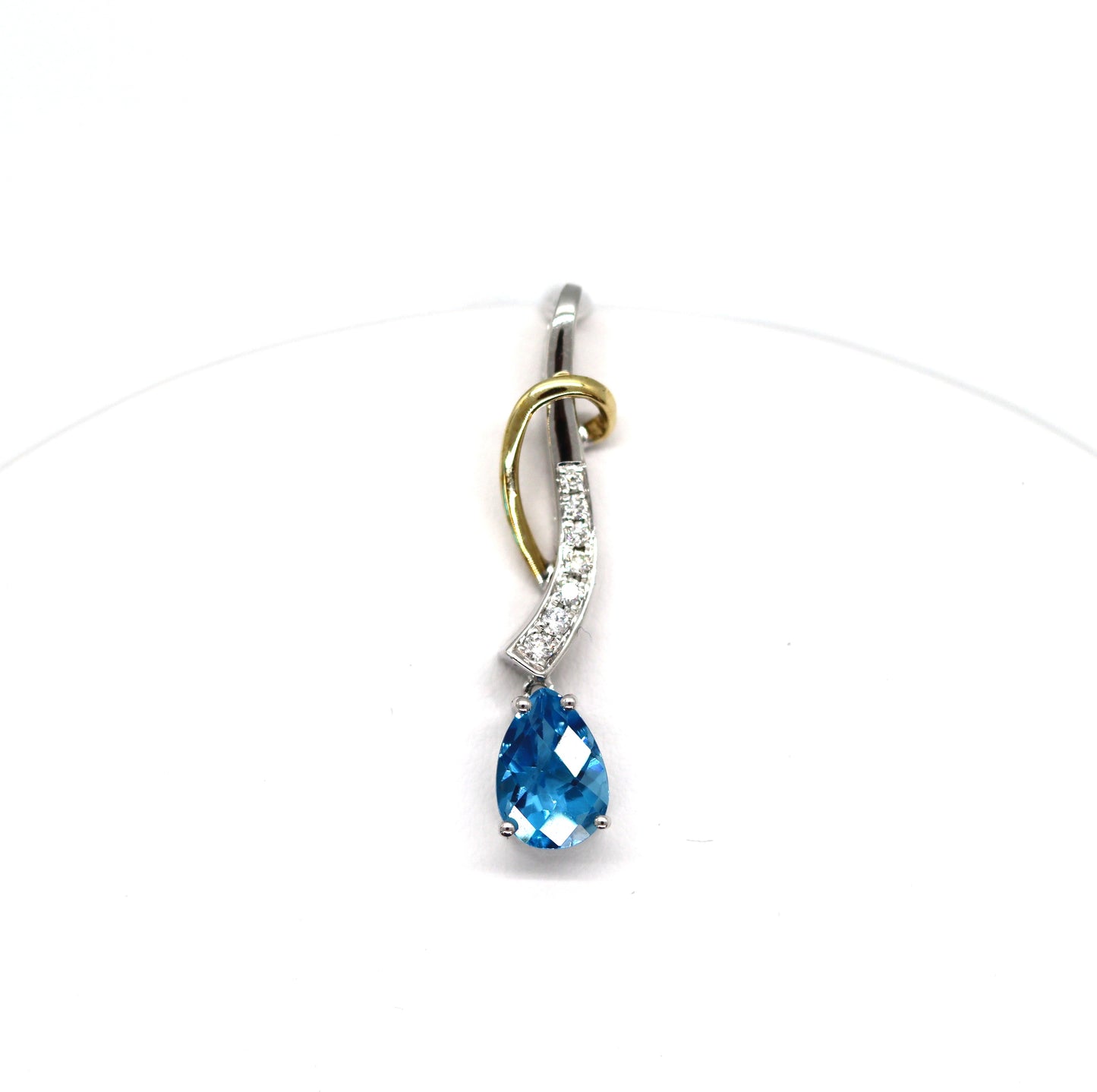 14k Topaz and Diamonds Pendant