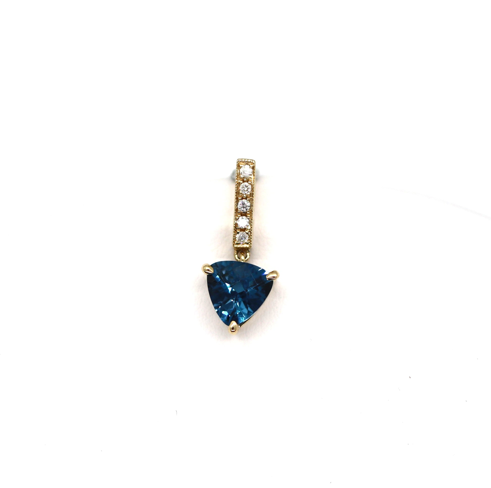 14k Topaz and Diamonds Pendant