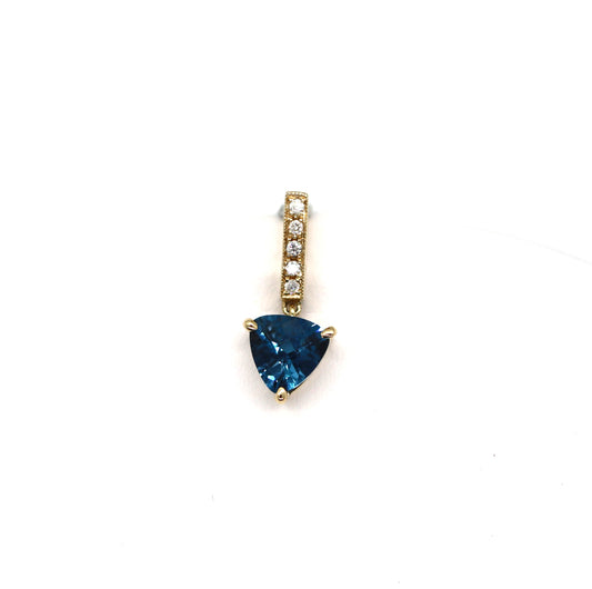 14k Topaz and Diamonds Pendant
