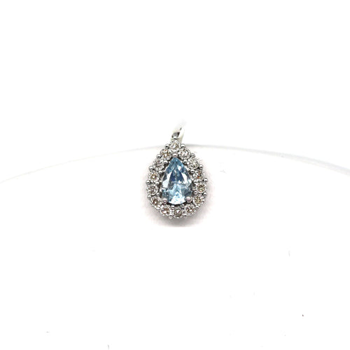 10k Aquamarine and Diamonds Pendant