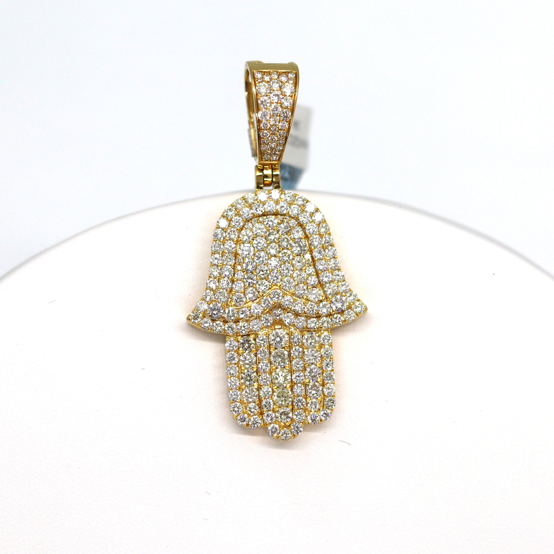 14k Hamsa Diamonds Pendant