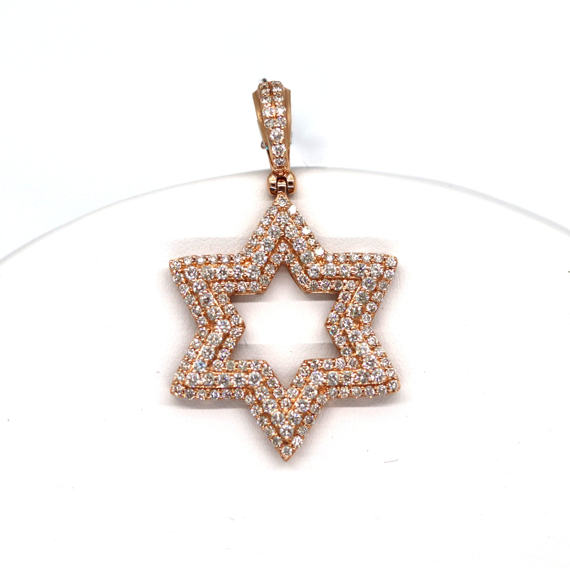 14k Star of David Diamonds Pendant