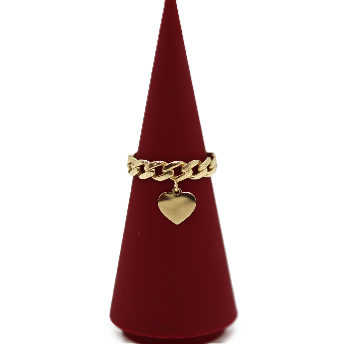 10k Chain with Heart Ring