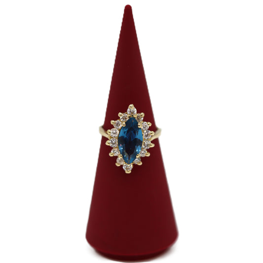10k Blue Almond Ring