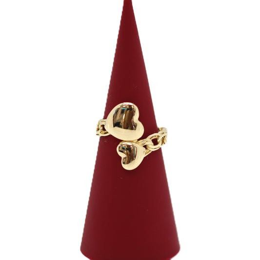 10k Two Heart Ring