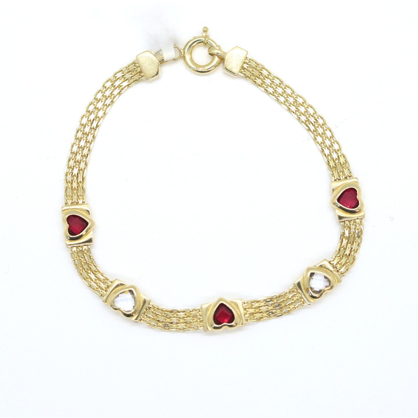 14k Byzantine with hearts bracelet