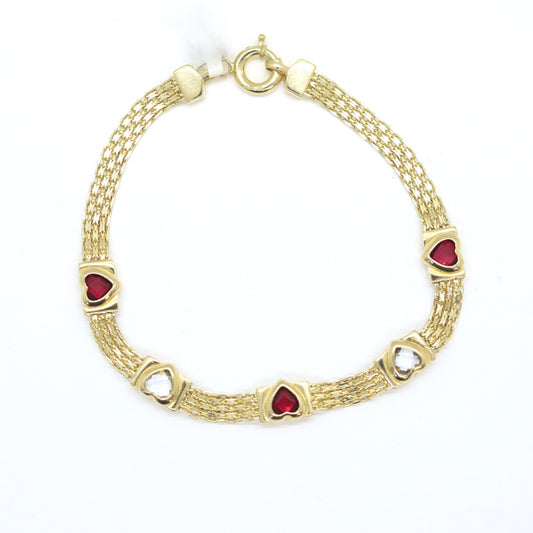 14k Byzantine with hearts bracelet