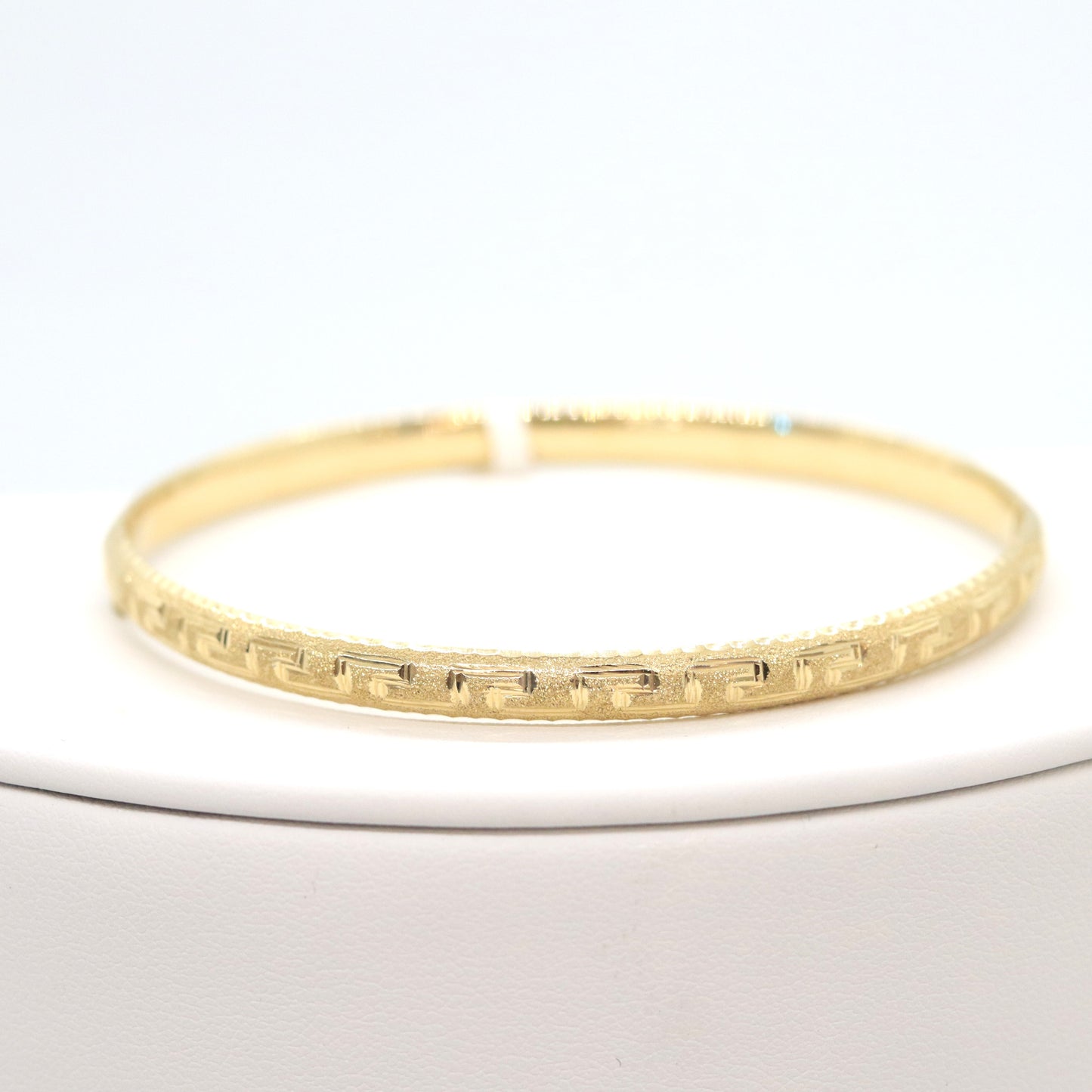 14k Thin Greek Bangle