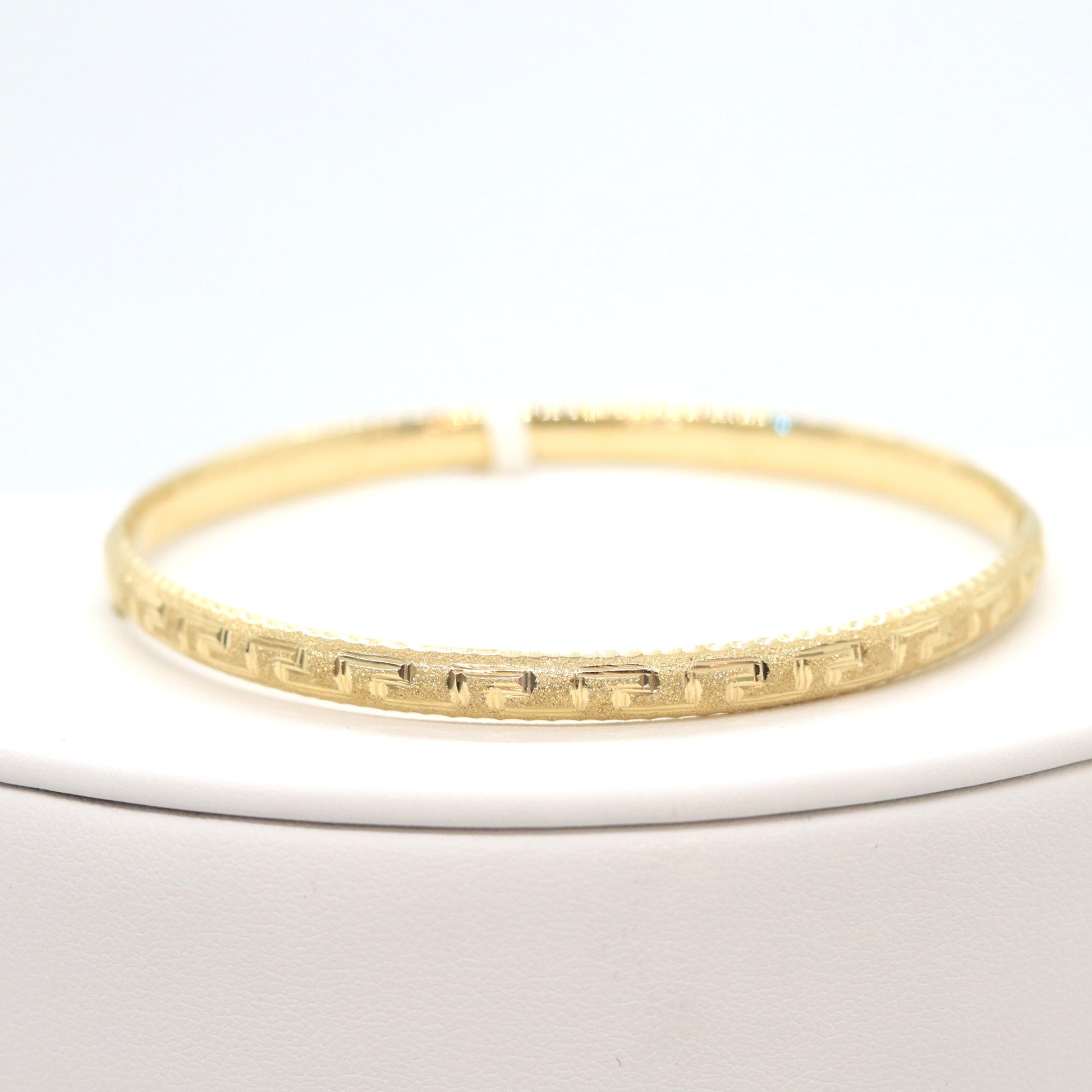 14k Thin Greek Bangle