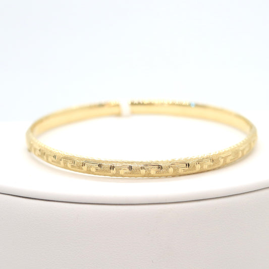 14k Thin Greek Bangle