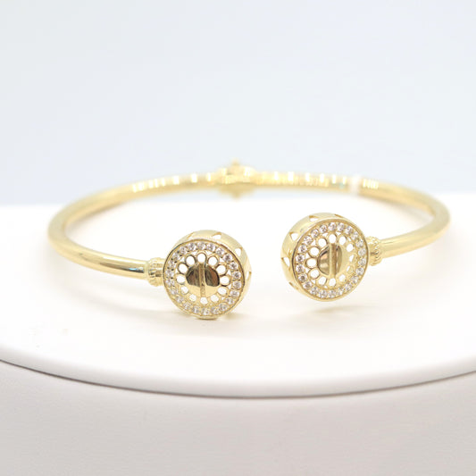 14k Flower Bangle