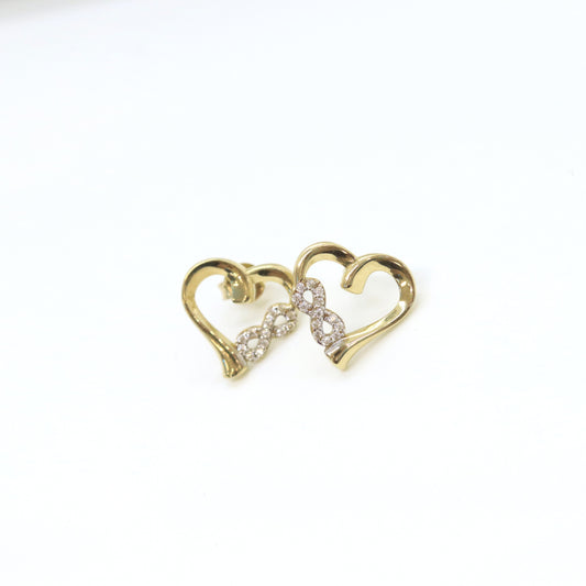 10k Heart and Infinity Earring