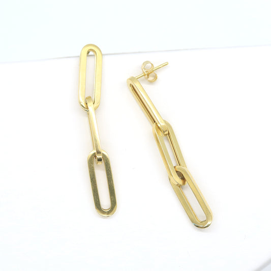 10k Paperclip Earring
