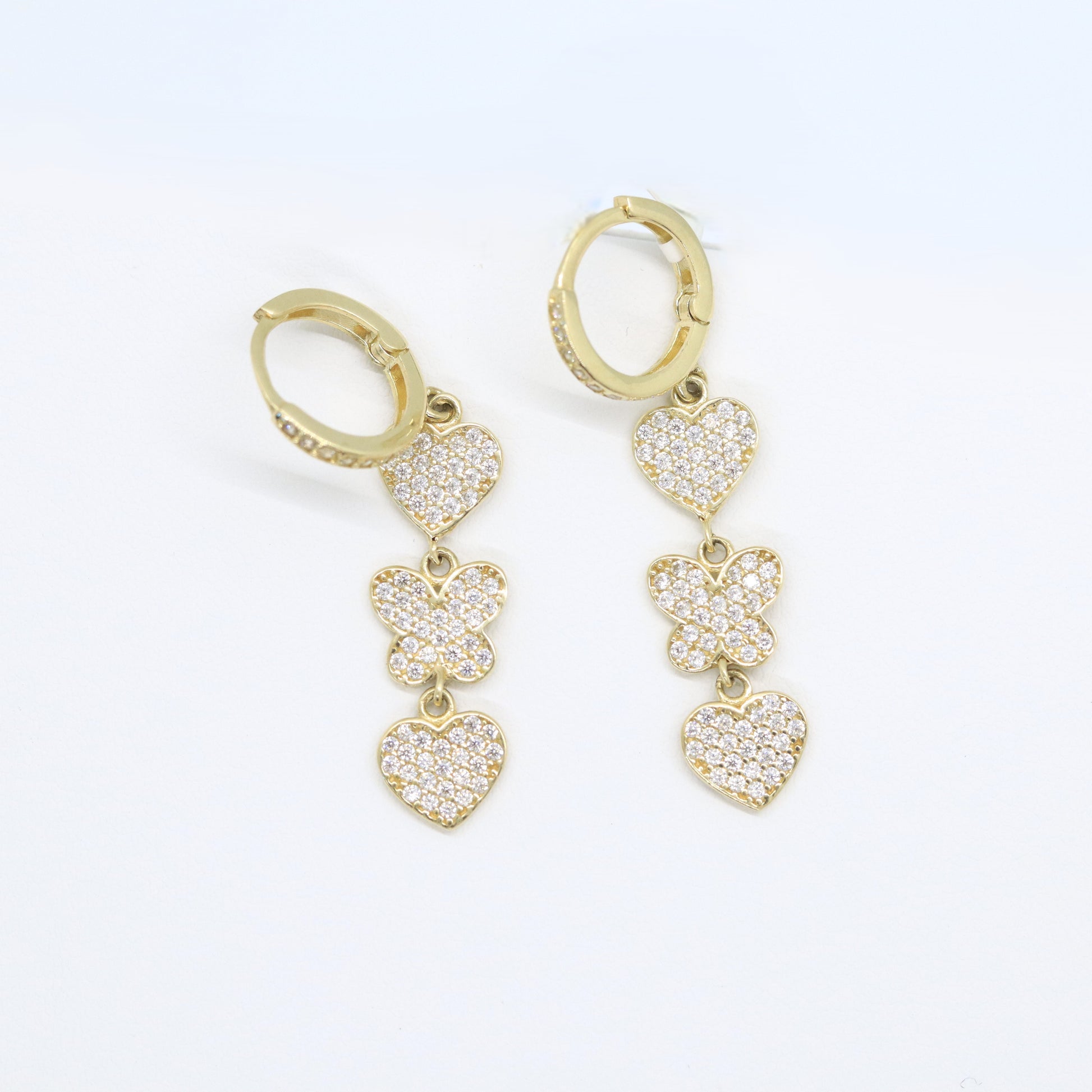 10k Heart and Butterfly Earring