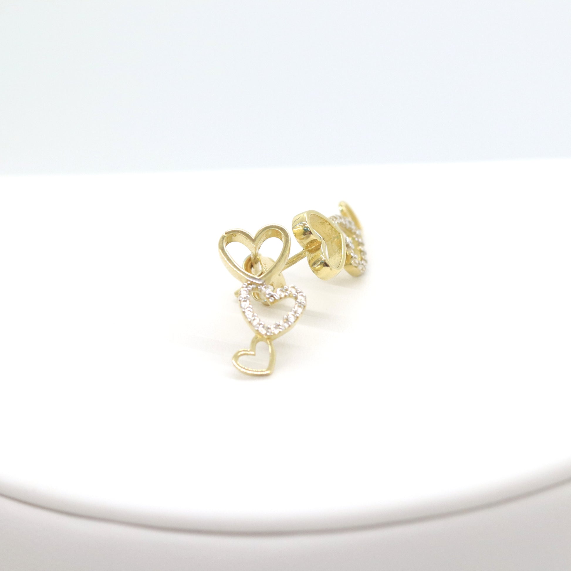 10k Three Heart Earing