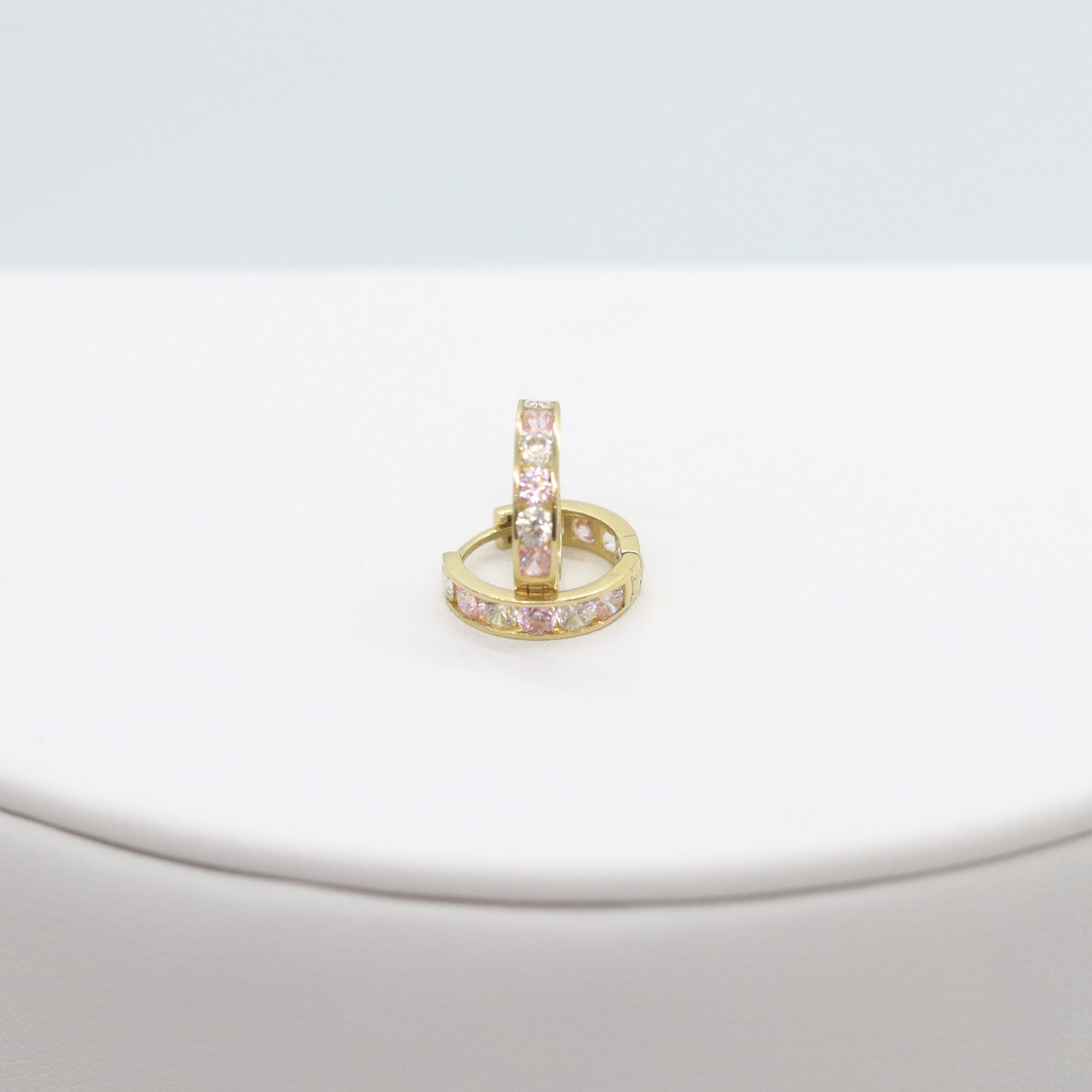 10k Pink CZ Hoop