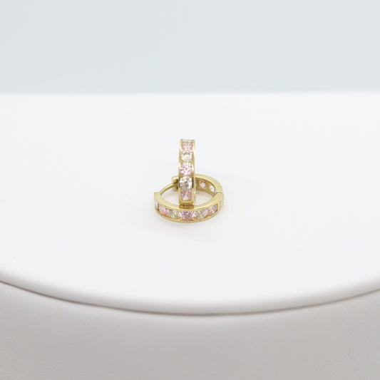 10k Pink CZ Hoop