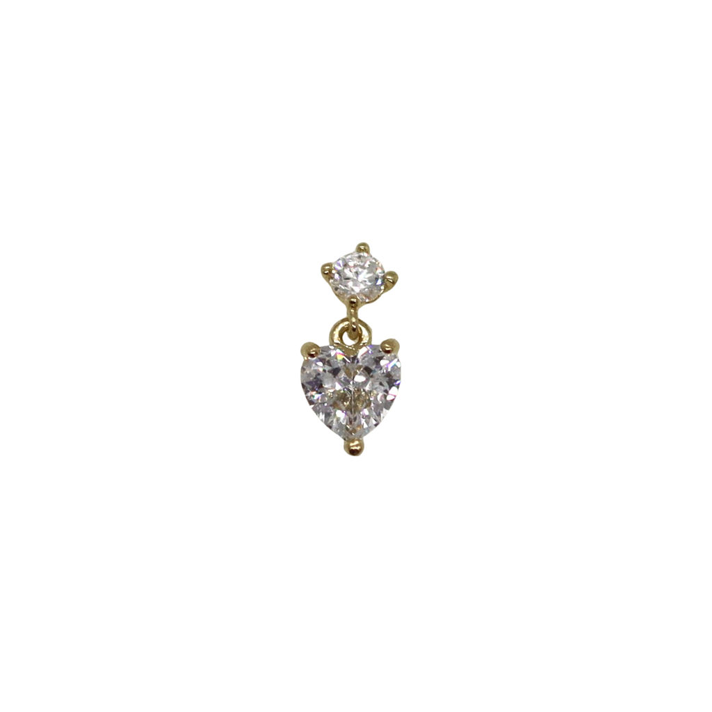14k Dangling Heart Piercing