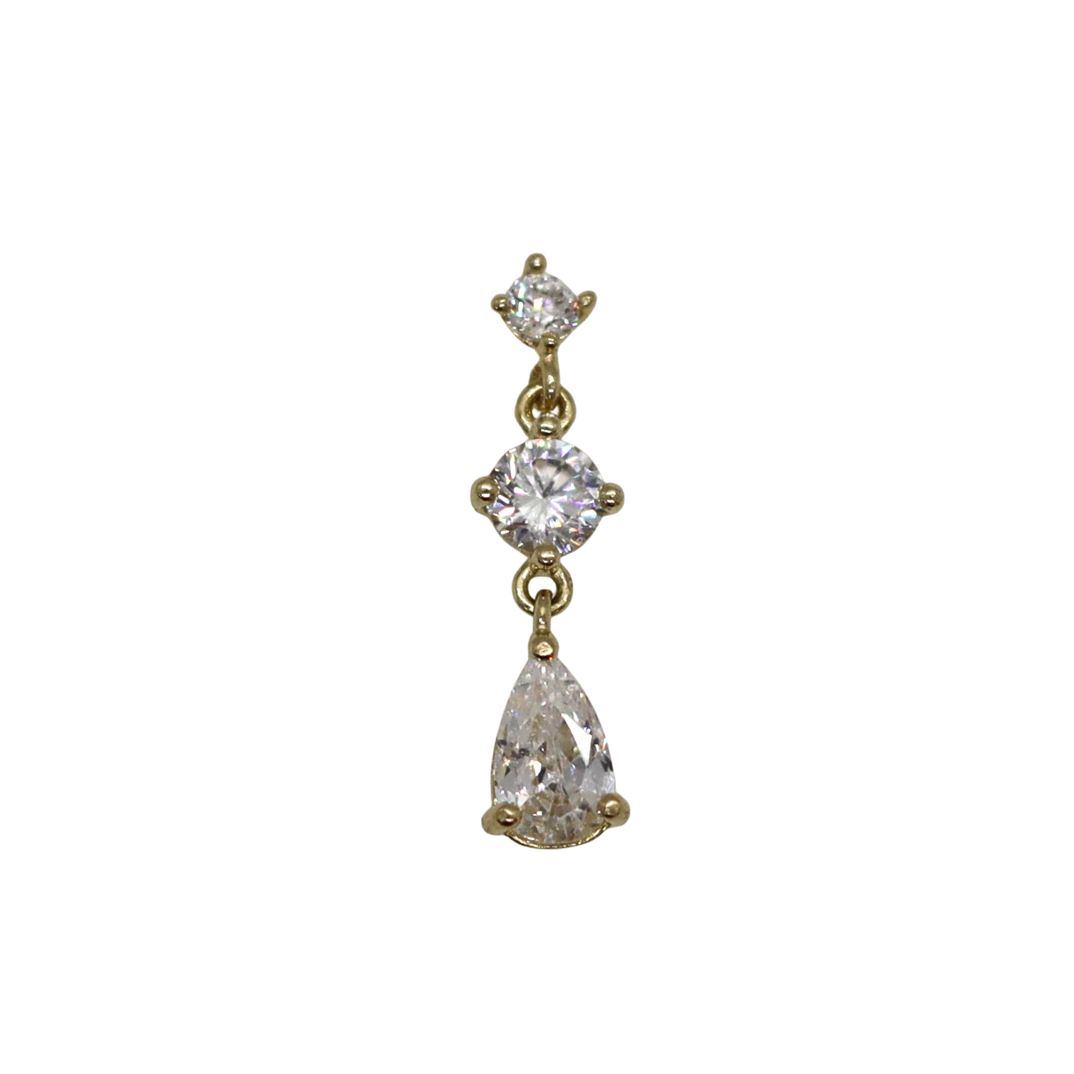 14k CZ Dangling Piercing